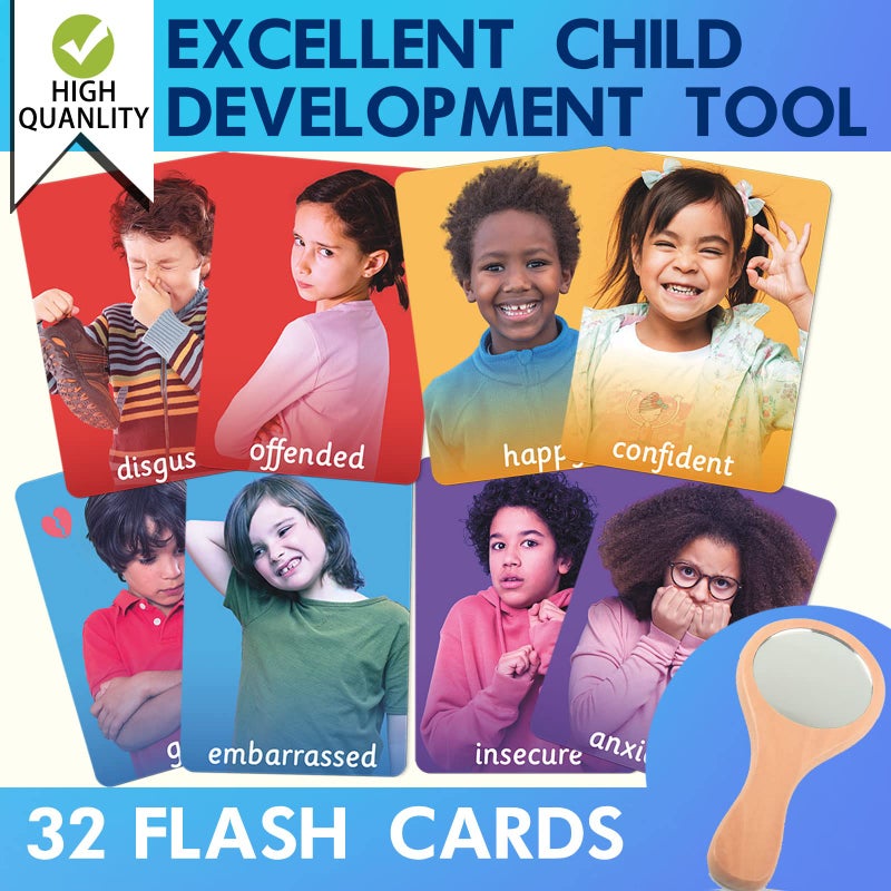 MEROCO Feelings Emotions Cards for Kids Therapy, Realistic Picture Cards for Speech Therapy Mirror, Aba Therapy Materials Autism Social Emotional Learning Materials - Image 3
