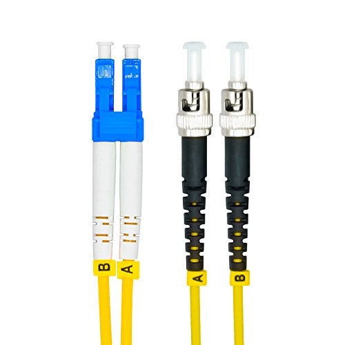 Jeirdus 5Meters 16ft LC to ST Duplex 9/125 Single-Mode Fiber Optic Cable Jumper Optical Patch Cord LC-ST - Image 2