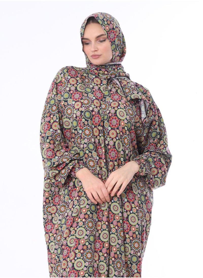 ماركة غير محددة - اسدال صلاة فسكوز مع حجاب متصل بألوان متعددة - Image 1