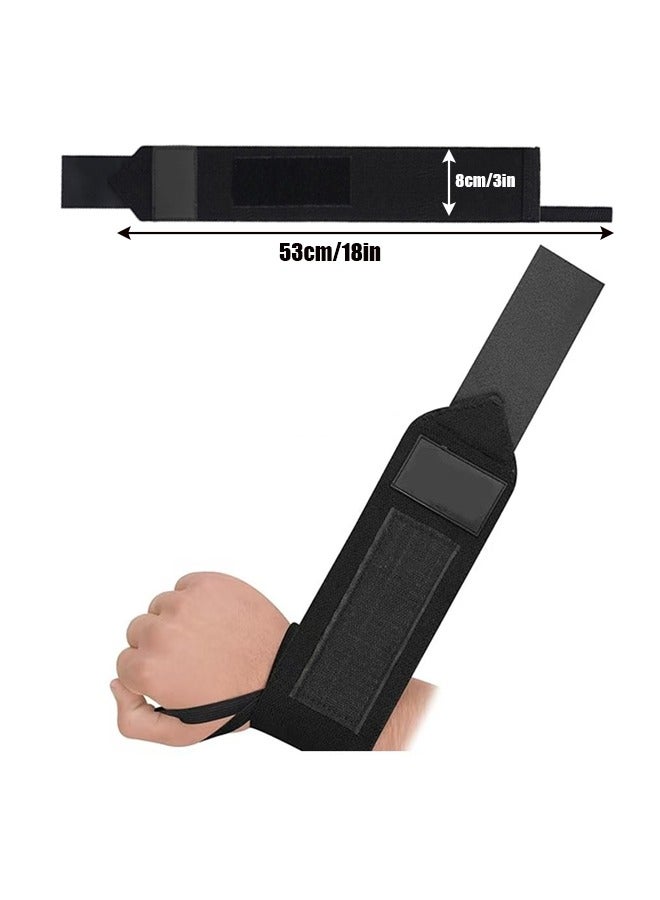 ماسكابوني معصم رفع الأثقال -18 "حزام رفع الأثقال الجيد، حلقة الإبهام ذات المهام الشاقة أن تمنع ضيق المعصم والتواء المعصم أثناء التمارين الرياضية، تدريب قوة الرجال والنساء على رفع وزن بناء الجسم - Image 2