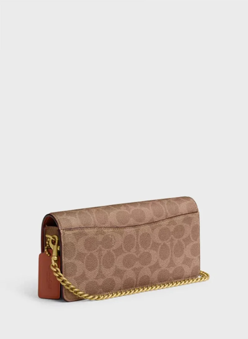 COACH Evie Long Wallet with Chain In Signature Canvas