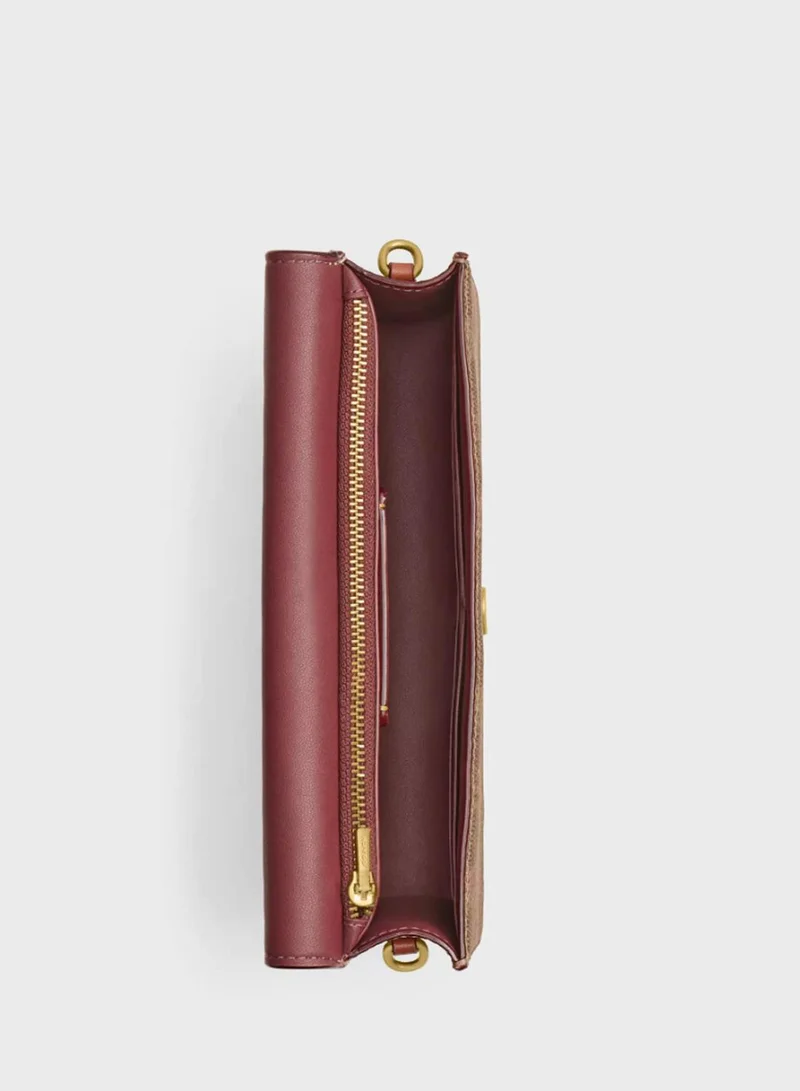 COACH Evie Long Wallet with Chain In Signature Canvas