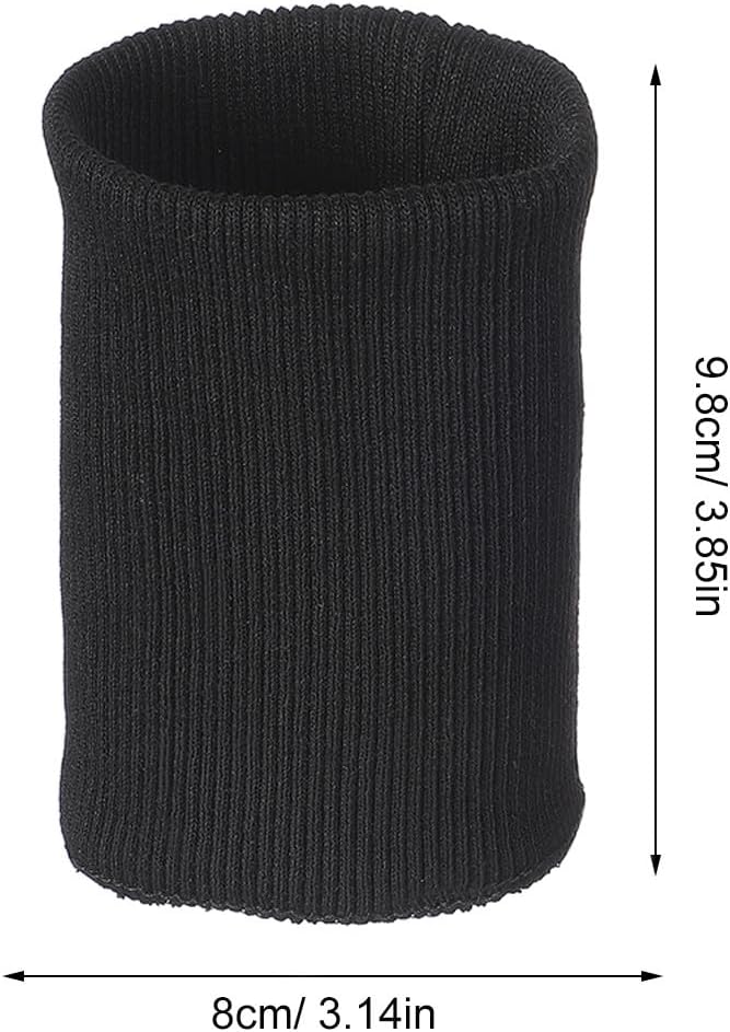 CIMAXIC 2 Pairs Rib Knit Cuffs for Jacket: Seamless Rib Cuffs for Sleeve Extending & Replacement - Sewing DIY Sleeve, Soft Polyester, Black - Image 2
