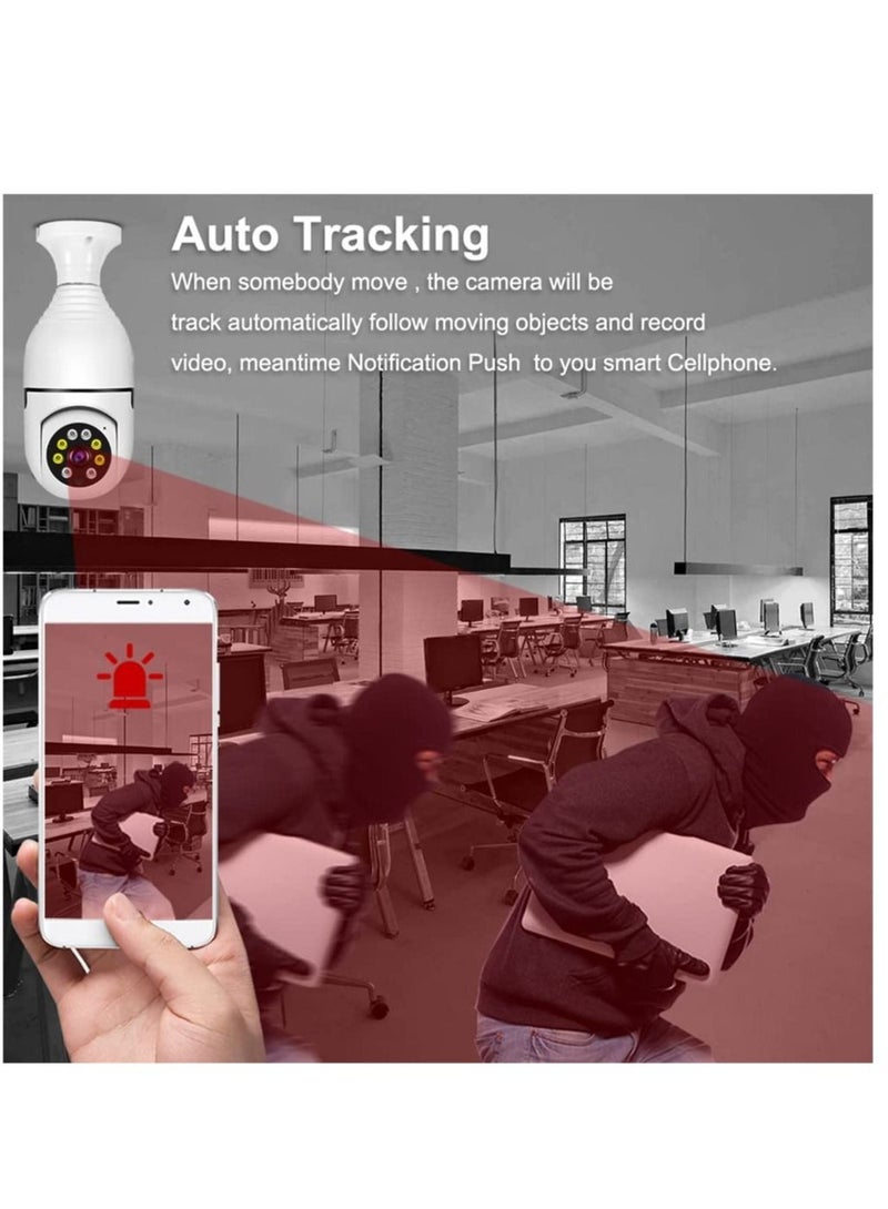 كاميرا أمان لمبة ضوء واي فاي توفنت 1080P، 360 درجة كاميرا 3.0 ميجابكسل للمراقبة المنزلية CCTV كاميرا IP بانورامية، مع رؤية ليلية، صوت ثنائي الاتجاه، كشف حركة ذكي - Image 4