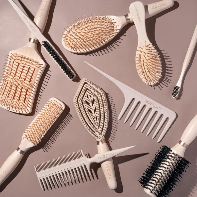 EcoTools Fine Hair Detangler, For Wet Or Dry Hair, Gentle Smoothing Hairbrush For Thin, Delicate Or Color-Treated Types, Flexible Bristles, Bamboo Handle, Vegan & Cruelty-Free, 1 Count - Image 5