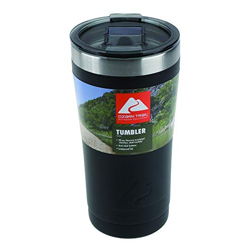 Ozark Trail 20-Ounce Double-Wall, Vacuum-Sealed Tumbler (1, Black) - Image 2