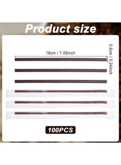 Depend Coffee Stir Sticks Individual Wrapped, Disposable Coffee Straw Three-hole Design Stirring Rod Tea Beverage Stirrers Individually Hot Drinks For Party BBQ Camping Resturant, 100PCS 180MM  - Image 2