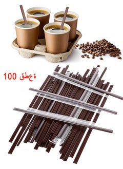 Depend Coffee Stir Sticks Individual Wrapped, Disposable Coffee Straw Three-hole Design Stirring Rod Tea Beverage Stirrers Individually Hot Drinks For Party BBQ Camping Resturant, 100PCS 180MM  - Image 1