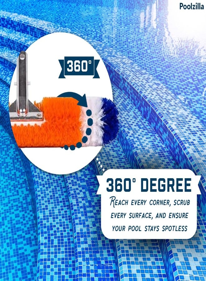 Poolzilla Pool Brush [3 Pack] - 360 Degree Bristles, with 12 Inch, 18 Inch, and 24 Inch for Outdoor and Indoor Swimming Pools, Spas, & Hot Tubs - Image 5