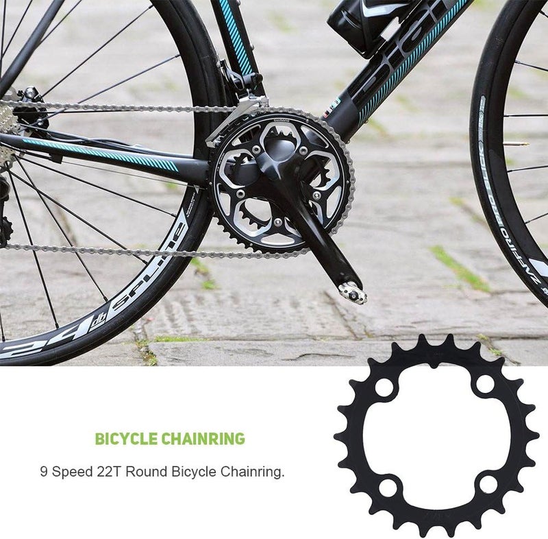 woobles Narrow Wide Chainring, Bike Single Chainring, 22T Carbon Steel Bicycle Narrow Wide Chainring for BCD 104mm 9 Speed Bike e-Bike Fat Bike Mountain Bike Bicycle - Image 4