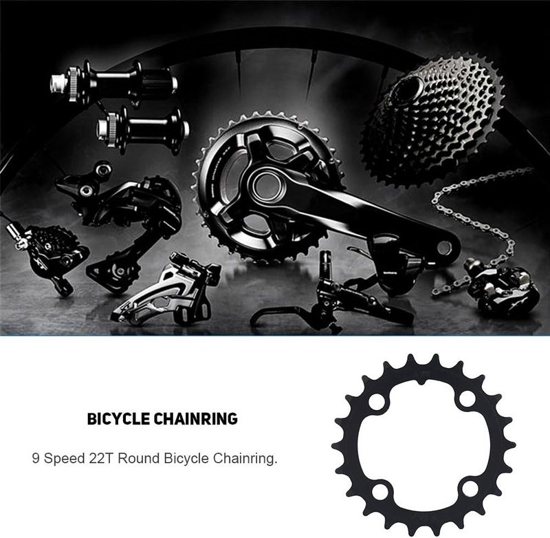 woobles Narrow Wide Chainring, Bike Single Chainring, 22T Carbon Steel Bicycle Narrow Wide Chainring for BCD 104mm 9 Speed Bike e-Bike Fat Bike Mountain Bike Bicycle - Image 3