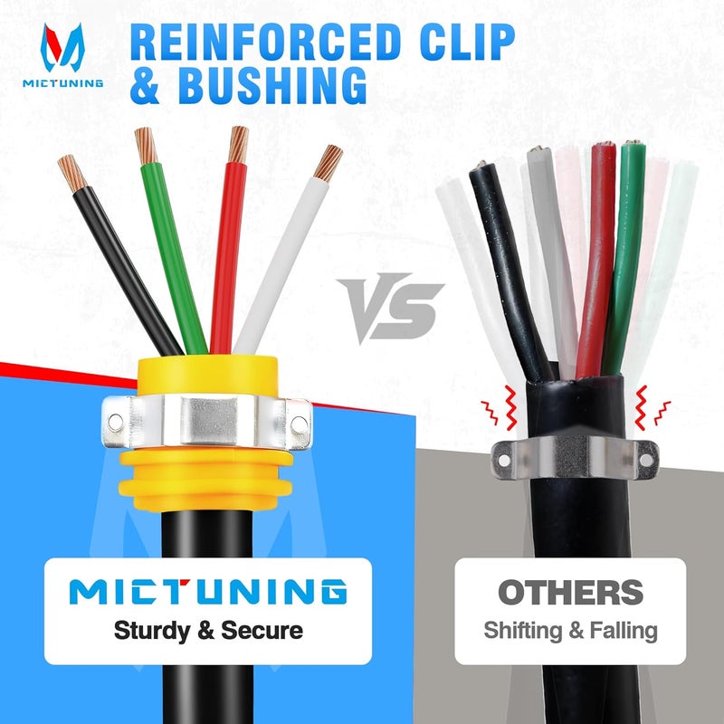 MICTUNING 50 Amp RV Male and Female Plug Set 14-50P and 14-50R Receptable 125V/250V Volt Heavy Duty Electrical Camper ETL Listed for Caravan Motorhome Van Trailer - Image 5