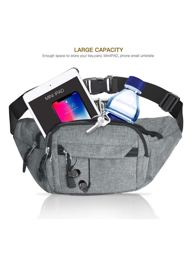 KASTWAVE Bumbag Waist Bag Waterproof 4 Zip Pockets Running Waist Pack Bag for Men Women Adjustable Belt Waistpacks for Outdoors Sport Hiking Travel - Image 2