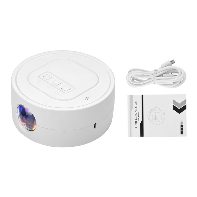 Starry Projector White 3-Level Brightness Moon Light - Music Activated Rechargeable Light for Bedroom Party Camping Decor - Image 3