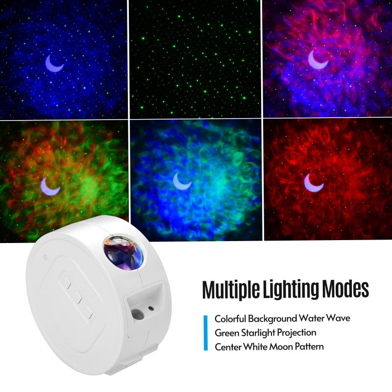 Starry Projector White 3-Level Brightness Moon Light - Music Activated Rechargeable Light for Bedroom Party Camping Decor - Image 2
