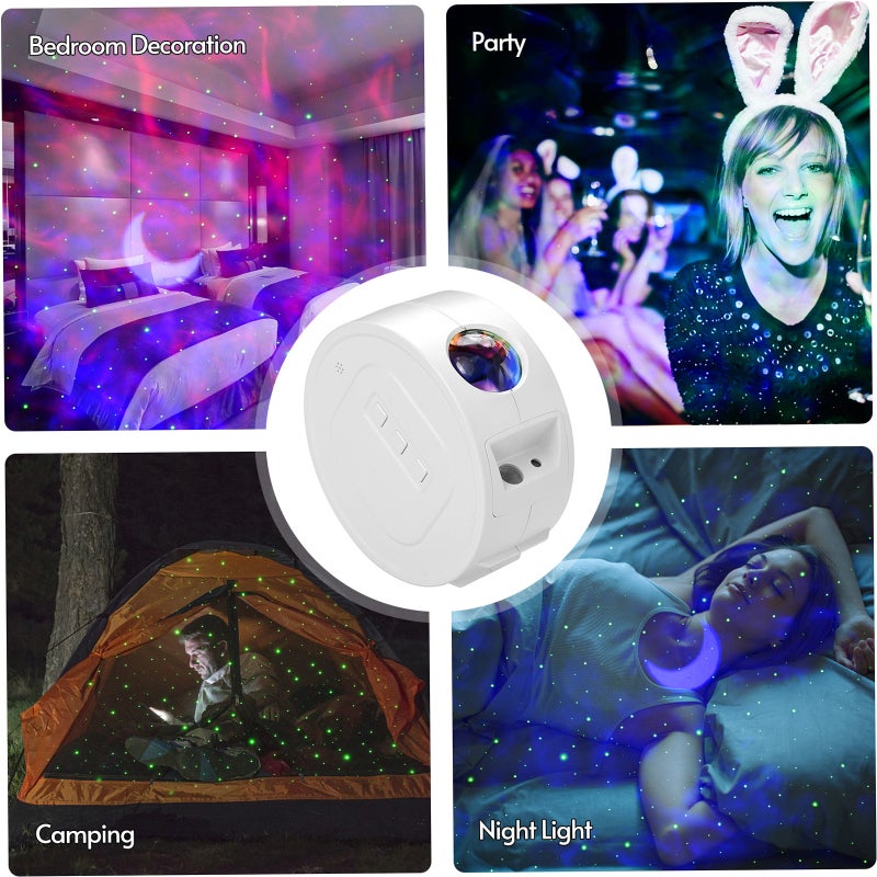 Starry Projector White 3-Level Brightness Moon Light - Music Activated Rechargeable Light for Bedroom Party Camping Decor - Image 5