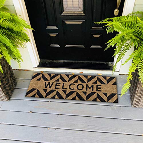 ATMAH Welcome Zigzag Distress Coir Doormat 120x40 cm | Door Mat for Home Entrance | Anti Slip PVC Backing | Heavy Duty Dirt Trapper | Indoor and Covered Outdoor | Multicolor - Image 4