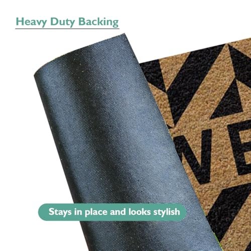 ATMAH Welcome Zigzag Distress Coir Doormat 120x40 cm | Door Mat for Home Entrance | Anti Slip PVC Backing | Heavy Duty Dirt Trapper | Indoor and Covered Outdoor | Multicolor - Image 2