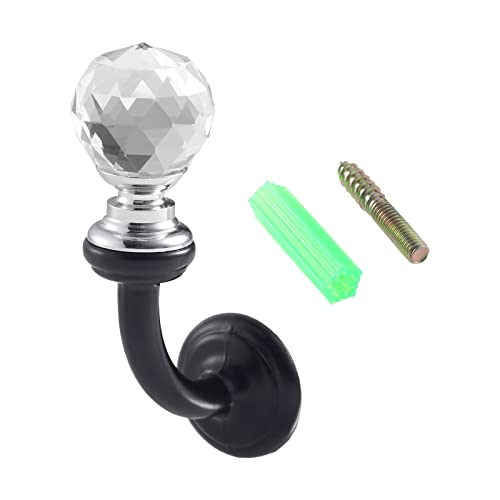 Mgoodoo Small Crystal Wall Mounted Hooks, 2.87x1.46 inch Bathroom Crystal Robe Holder Decorative Towel Hanger with Screw for Face Mask Hat Key Bags Bathroom Bedroom Kitchen - Image 1