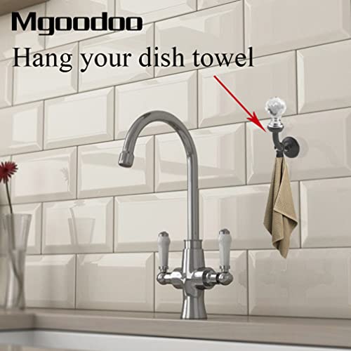 Mgoodoo Small Crystal Wall Mounted Hooks, 2.87x1.46 inch Bathroom Crystal Robe Holder Decorative Towel Hanger with Screw for Face Mask Hat Key Bags Bathroom Bedroom Kitchen - Image 5