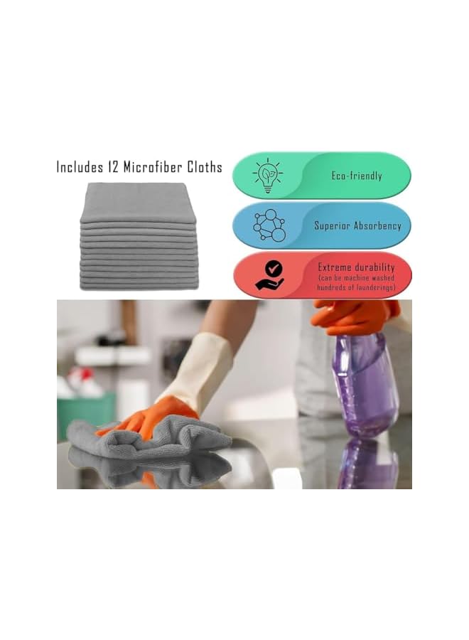 PROMASS promass Microfibre Cleaning Cloths, Fibre Kitchen Dishcloths, 12 Pcs Fiber Material Soft Touch Comfortable High Water Absorption Lint-Free Practical Tools, Suitable for Kitchen, Espresso Machines, Etc - Image 4