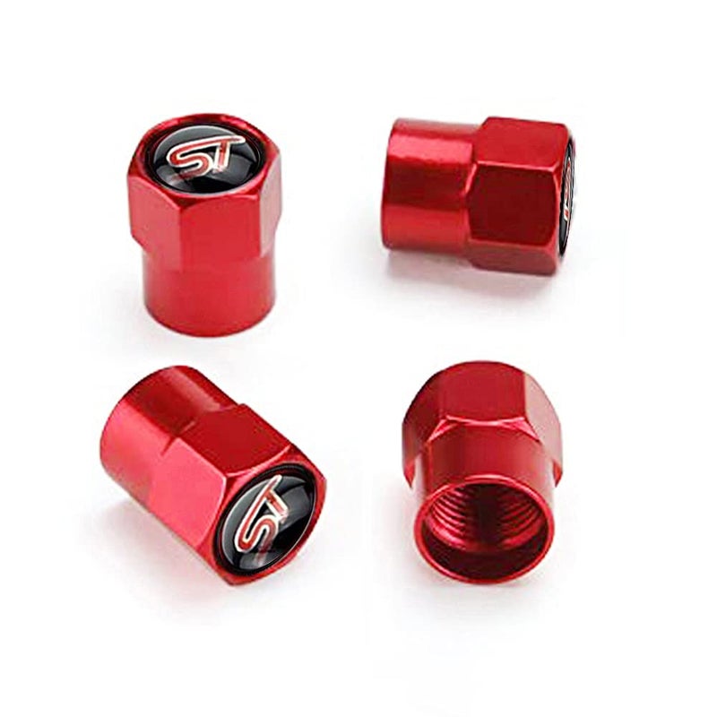 GO-OPP GO-UPP 4Pcs ST Logo Metal Car Wheel Tire Valve Stem Caps for Ford ST Focus Mondeo kuga Fiesta ecosport s-max Edge Mustang Transit Taurus f150 Exploror Decorative Accessory, Red - Image 5