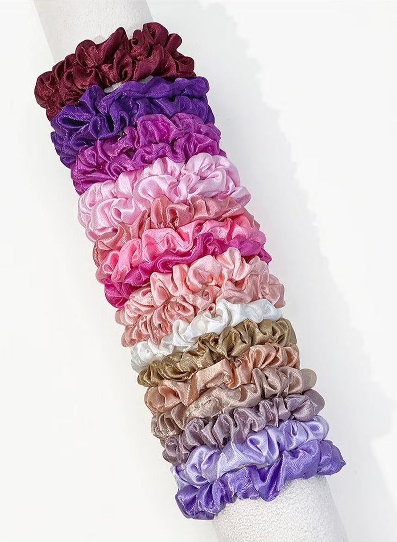 20 قطعة حرير الشعر مجموعة الساتان علاقات الشعر متعددة الألوان للفتيات والنساء - Image 1