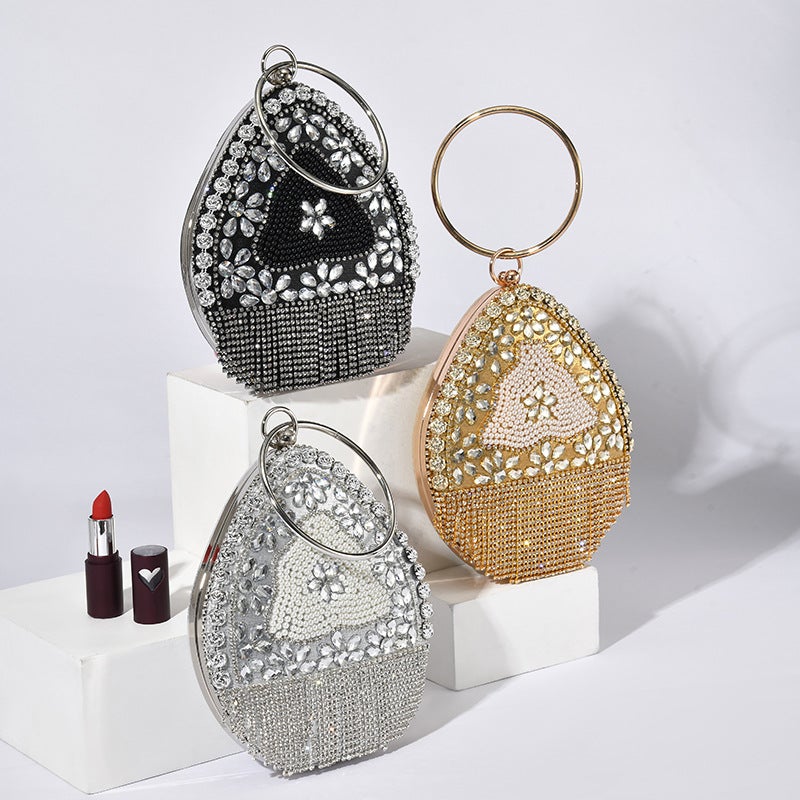 Fashion Water Drops Evening Bag Women'S Bag Portable Rhinestone Evening Bag Party Wallet Storage Shoulder Bag - Image 2