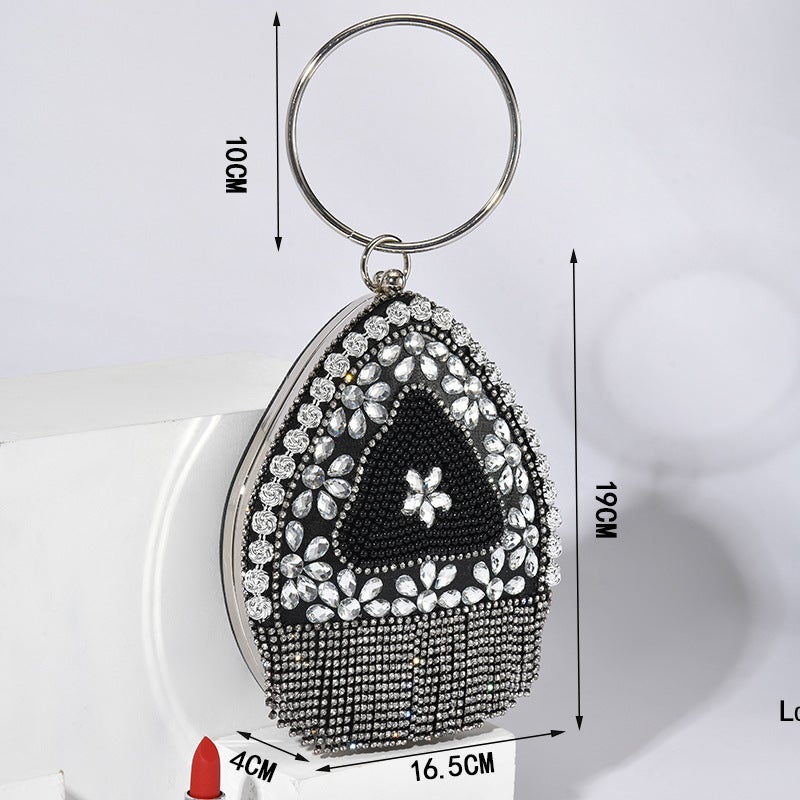 Fashion Water Drops Evening Bag Women'S Bag Portable Rhinestone Evening Bag Party Wallet Storage Shoulder Bag - Image 3