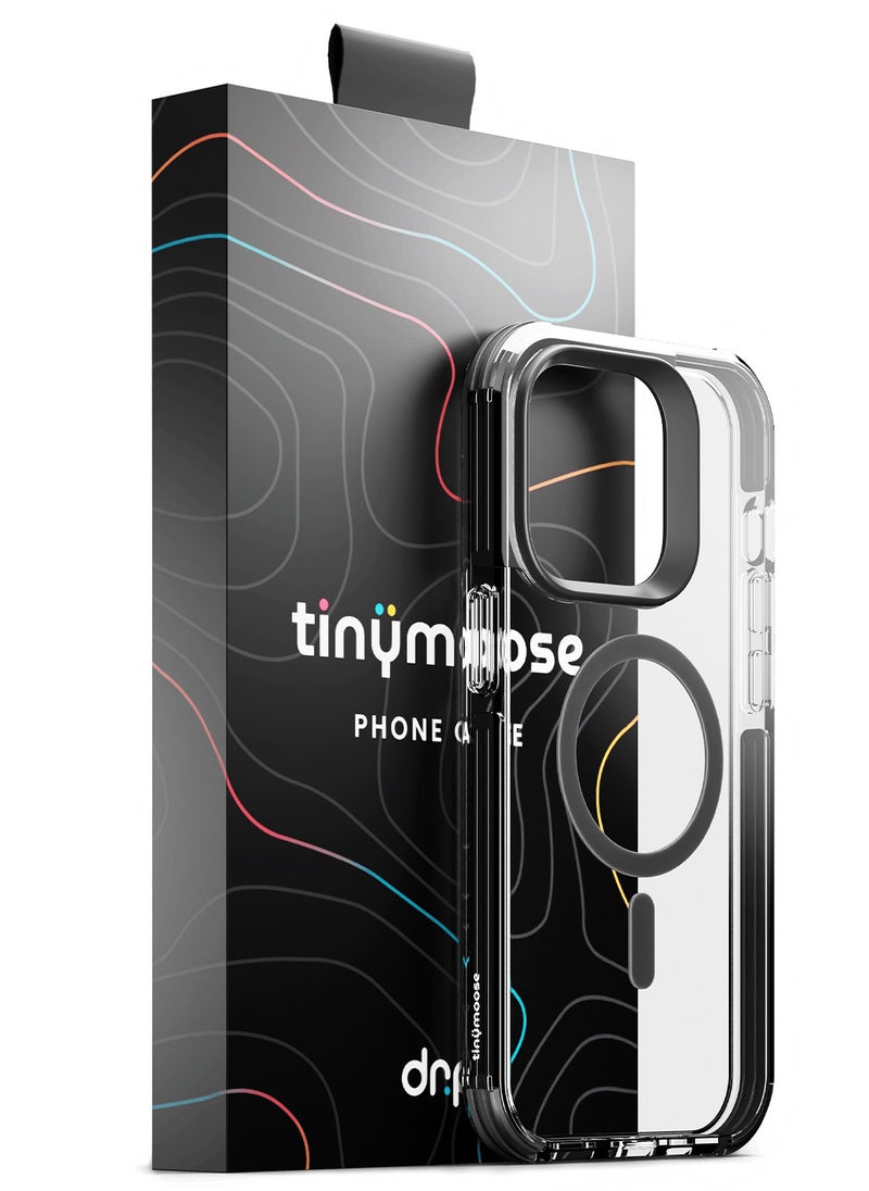 TinyMoose iPhone 15 Pro MagSafe Phantom Grip Drip iPhone Case with MagSafe made for iPhone 15 Pro, Anti-Drop Shock Absorption, Anti-Scratch - Ghost Black  - Image 1