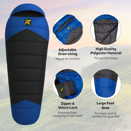 Rocksport Camplite +10°C to +20°C Mummy Shape Sleeping Bag for Camping, Hiking, Indoor & Outdoor, Warm Sleep Bag l Free Adventure Pass - Image 4