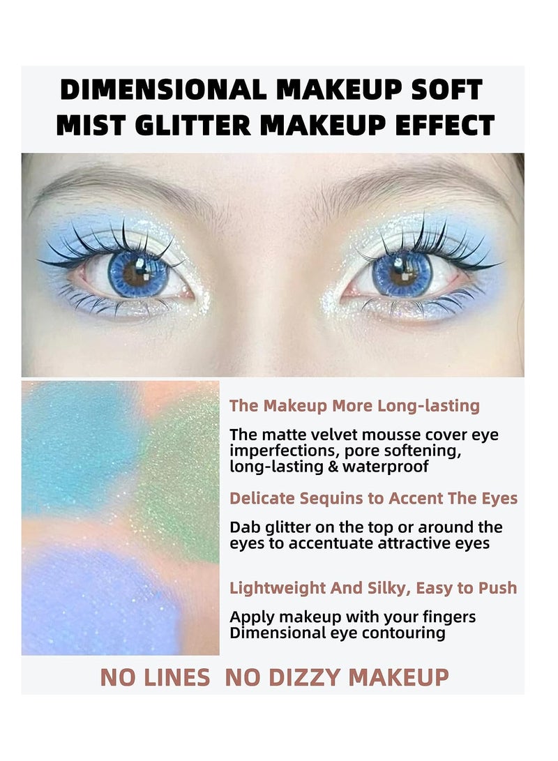 SYOSI 3Pcs Liquid Glitter Matte Eyeshadow Liquid Glitter Eyeliner and Matte Cream Eyeshadow 2 in 1 Quick Drying Easy to Apply Long Lasting Shimmer Matte Eyeshadow Eye Makeup - Image 3