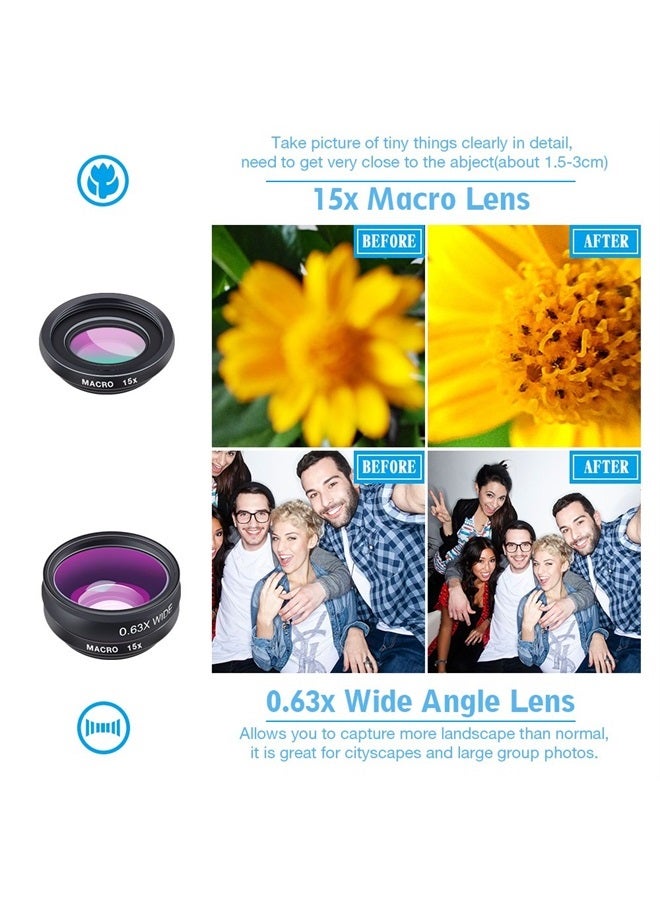 Apexel 10 in 1 Phone Camera Lens Kit Wide Angle/Macro/Fisheye/Telephoto/CPL/Flow/Radial/Star Filter/Kaleidoscope Lens for iPhone and Most Phone - Image 2