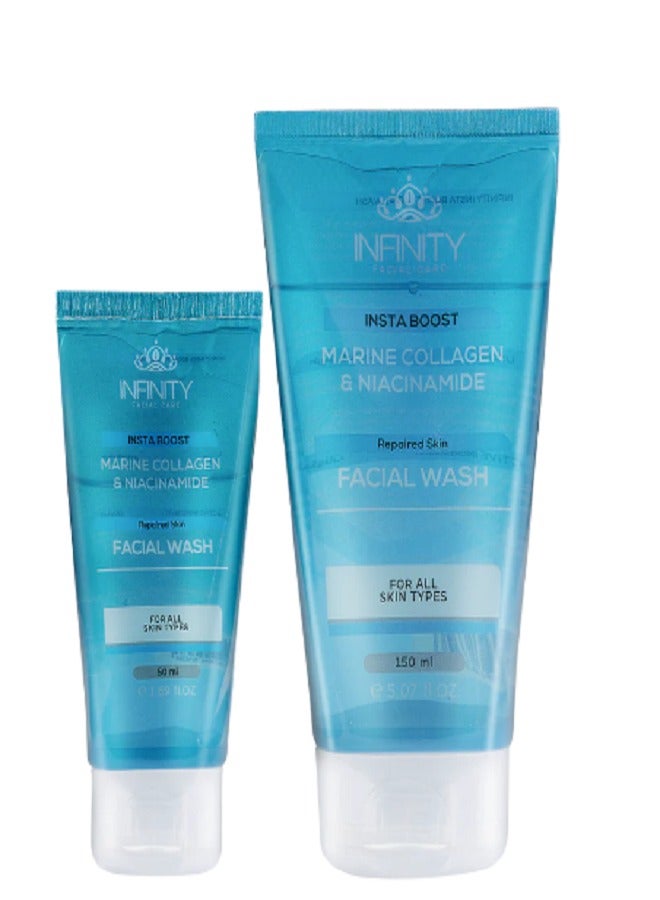 إينفينيتي غسول الوجه إنستا بوست للعناية بالوجه بالكولاجين البحري والنياسيناميد 150+50 مل - Image 1