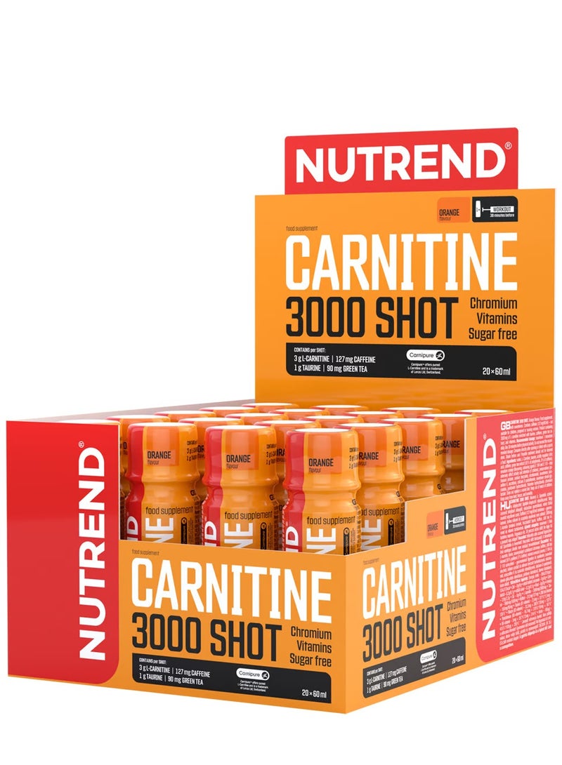 Carnitine 3000 Shot, 20 x 60 ml, Orange Flavour