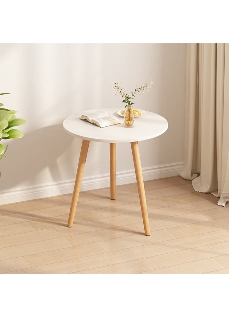 OLUDENIZ Side Table Wide & Large Nordic-Style Wooden Coffee Table – Modern Round Double-Layer Design (50×52 CM) for Home & Living Room Decor" - Image 5
