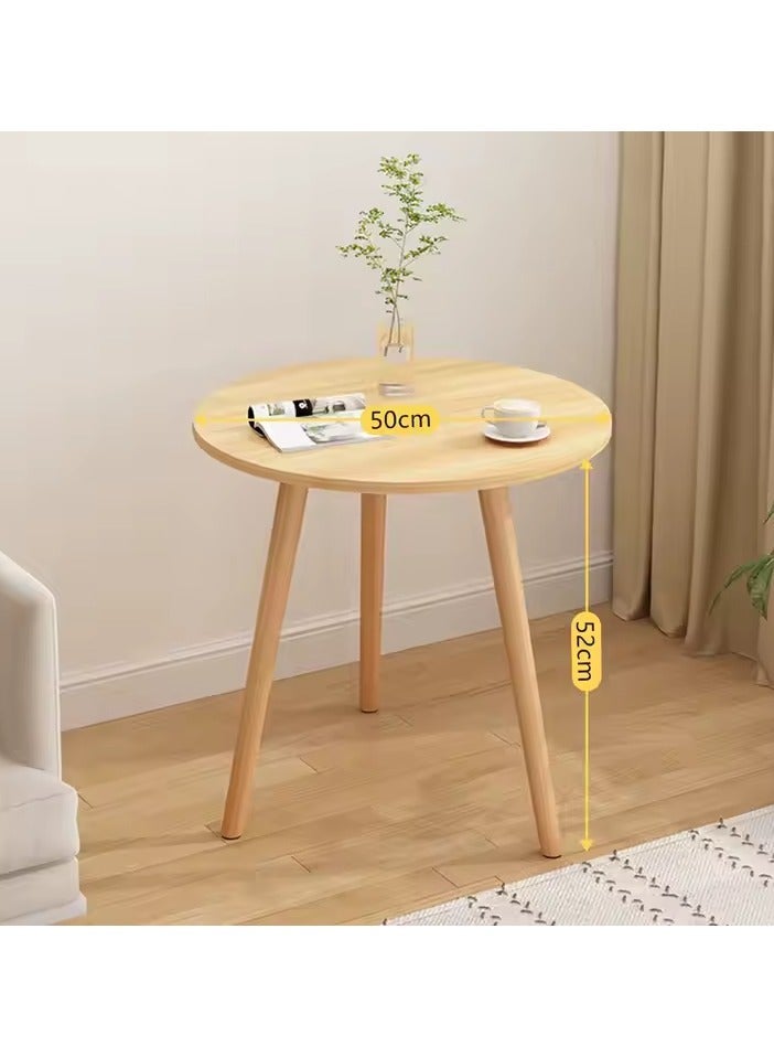 OLUDENIZ Side Table Wide & Large Nordic-Style Wooden Coffee Table – Modern Round Double-Layer Design (50×52 CM) for Home & Living Room Decor" - Image 3
