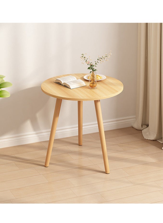 OLUDENIZ Side Table Wide & Large Nordic-Style Wooden Coffee Table – Modern Round Double-Layer Design (50×52 CM) for Home & Living Room Decor" - Image 2