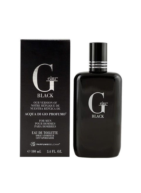G Eàu Black, version of Acqua di Gio Profumo Eau de Toilette Spray for Men, 3.4 Fl Oz