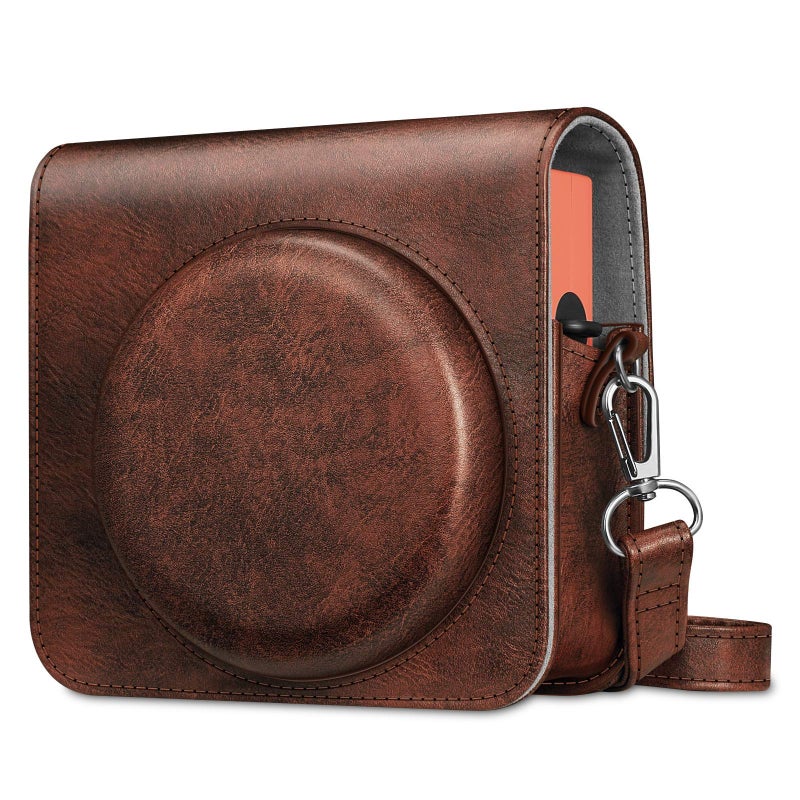 Fintie Protective Case for Fujifilm Instax Square SQ40 / SQ1 Instant Camera - Premium Vegan Leather Bag Cover with Removable Adjustable Strap, Vintage Brown - Image 1