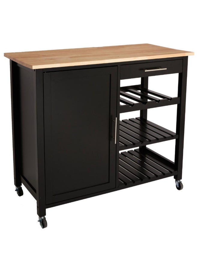 Five Simply Smart Claude Large Serving Trolley Black and Brown 87.5 x 48 x 100 cm 131375 - Image 1