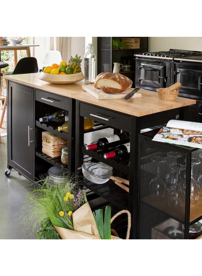 Five Simply Smart Claude Large Serving Trolley Black and Brown 87.5 x 48 x 100 cm 131375 - Image 4