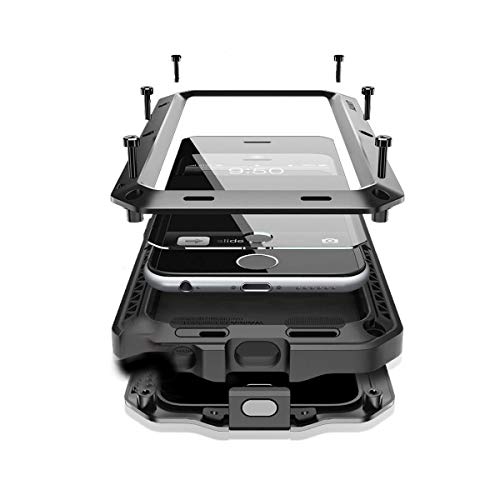 Marrkey for iPhone 13 Pro Max Case,360 Full Body Protective Cover Heavy Duty Shockproof Tough Armour Aluminum Metal Case with Silicone Built-in Screen Protector for iPhone 13 Pro Max 6.7" - Black - Image 1