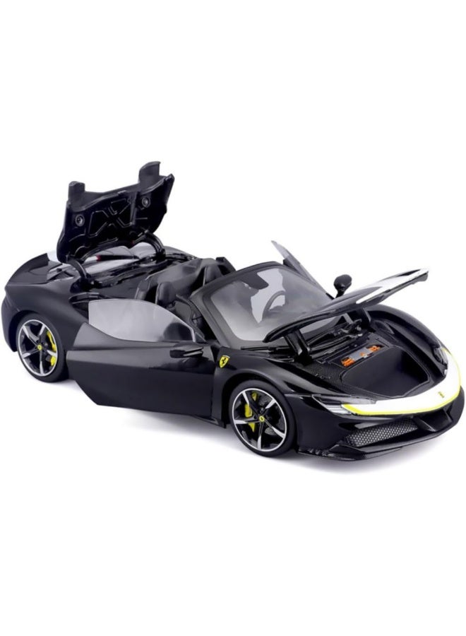 Bburago سيارة ببراغو فيراري سيغنيتشر فيراري SF90 سبايدر أسيطو فيورانو مصنوعة من المعدن (1:18، أسود) - Image 3