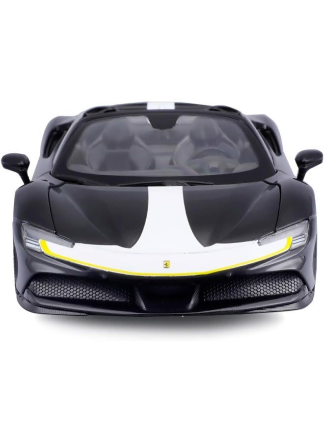 Bburago سيارة ببراغو فيراري سيغنيتشر فيراري SF90 سبايدر أسيطو فيورانو مصنوعة من المعدن (1:18، أسود) - Image 2