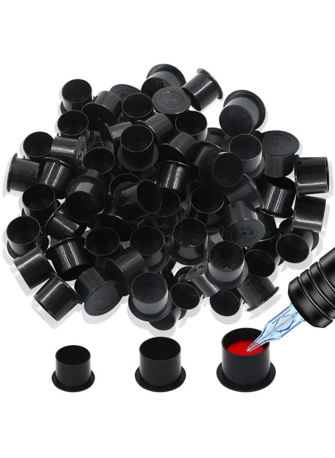 Autdor Tattoo Ink Caps Cups - 300pcs Mixed Tattoo Caps Cups With Base Pigment Cups #11 Small #14 Medium #17 Large for Tattoo Machine, Tattoo ink, Microblading Tattoo Supplies - Image 1