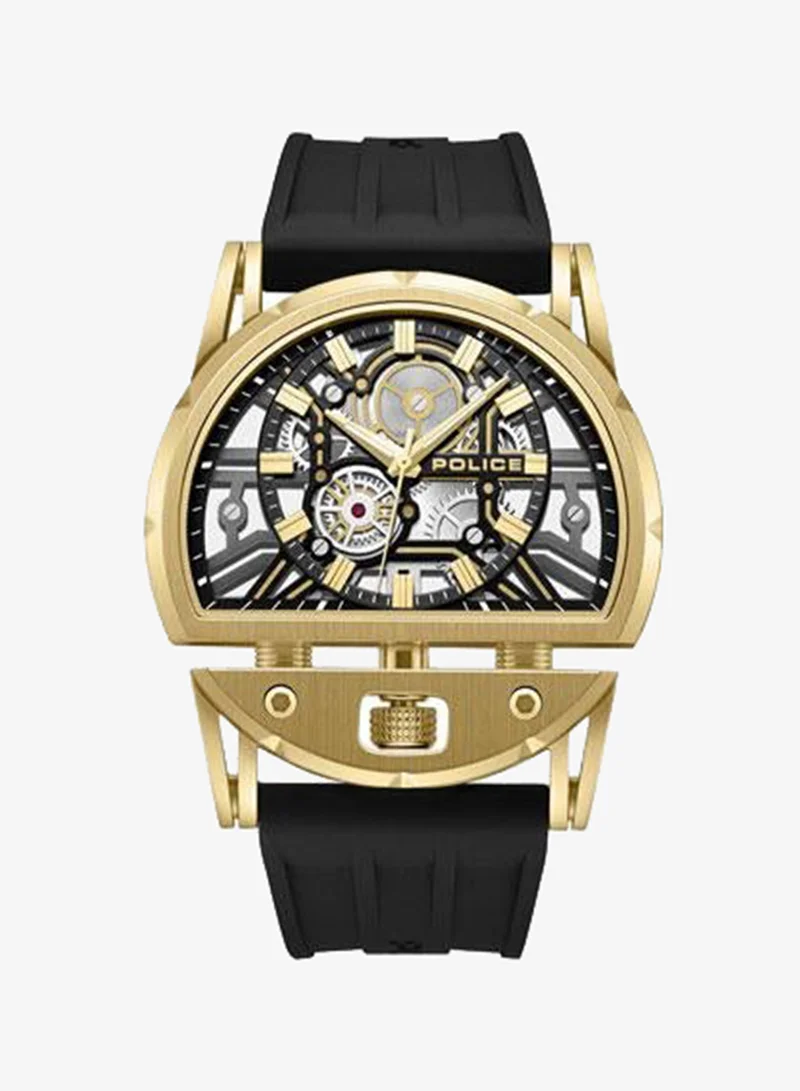 Police Daintree 2.0 Black Dial Black Silicone Strap Analog Watch for Men - 46mm