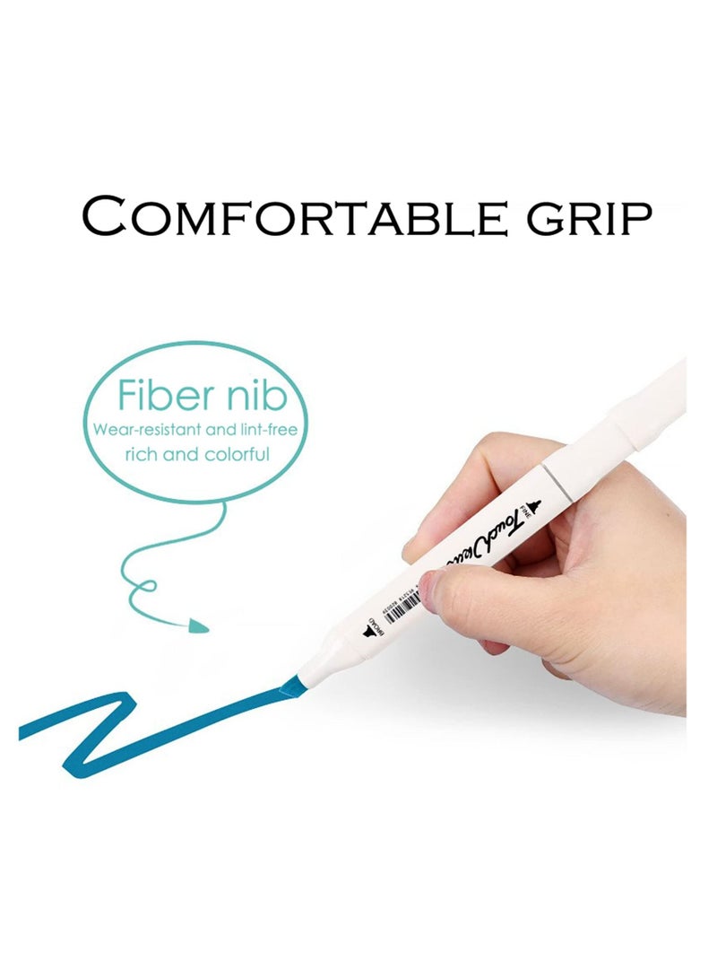 طقم أقلام تحديد ثنائية الطرف قابلة للغسل 60 لونًا كلاسيكيًا باستيل مجموعة أدوات تحديد فنية مثالية هدية للأطفال فتاة - Image 2