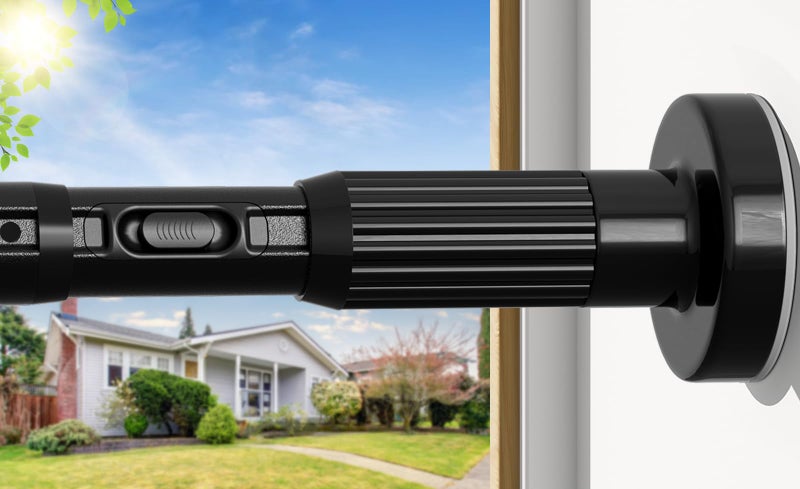 AIZESI 41-144 Inch Heavy Duty Black Tension Curtain Rod - No Drilling, Adjustable, Rust-Resistant for Outdoor, Living Room, Window, Bathroom - Image 1