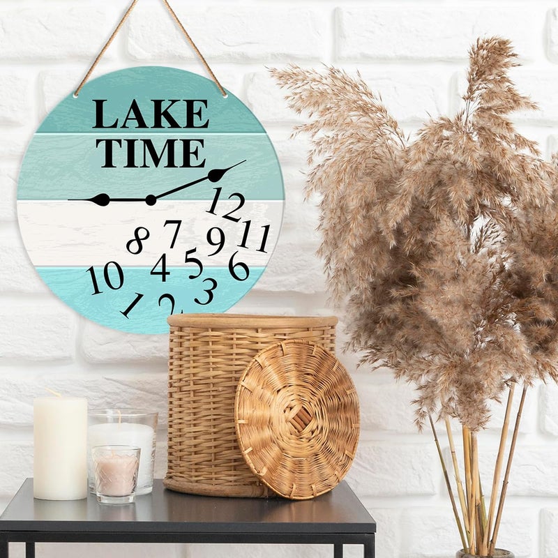 ARS Graphics ARS® Lake House Wall Decor - Round Hanging Sign with Lake Time Design - Image 3